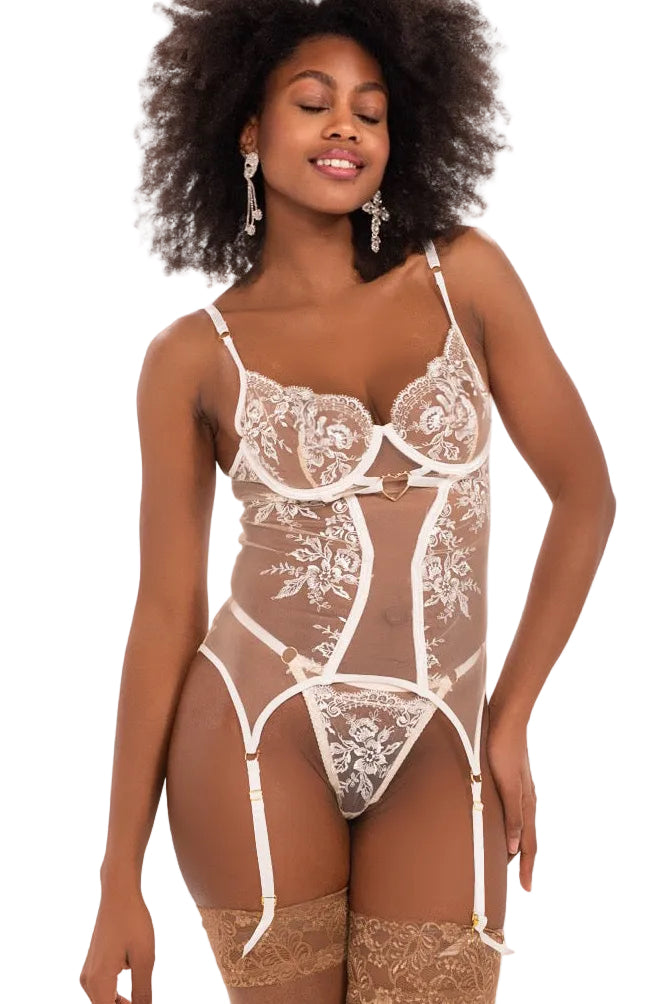 ensemble dentelle blanche Whitney raffiné