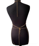 Ensemble lingerie doré CRISTAL avec finition strass et effet lumineux, pièce couture précieuse qui allie sensualité, élégance et modernité dans un style haut de gamme