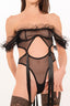 Lingerie de luxe femme Divine Électra noir transparent