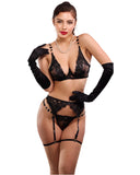 Ensemble lingerie noire Divine avec design structuré et lignes architecturales, silhouette élégante inspirée d’un style couture moderne et sophistiqué