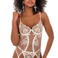 body lingerie Whitney transparent avec broderies blanches
