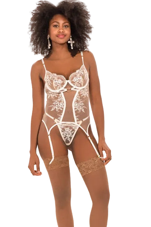 ensemble Whitney blanc avec maintien et finesse