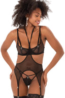 Ensemble lingerie sexy noir transparent Vertige Intime