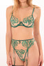 Ensemble lingerie dentelle verte luxe femme