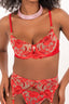 Ensemble lingerie rouge luxe style couture féminin