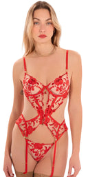 Lingerie rouge architecturale femme style couture MARINA PARIS