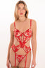 Lingerie rouge architecturale femme style couture MARINA PARIS