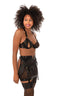 Lingerie noire harnais vue profil trois quarts MARINA PARIS Obsession Noire