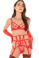 Ensemble lingerie rouge luxe MARINA PARIS Venere Rouge