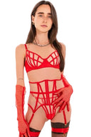 Lingerie rouge graphique MARINA PARIS ensemble Venere Rouge