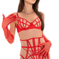 Ensemble lingerie rouge moderne MARINA PARIS design graphique